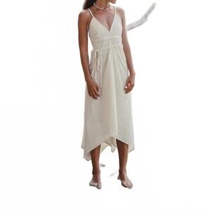 NEW HANDLOOM sage turkish cotton maxi dress in cream